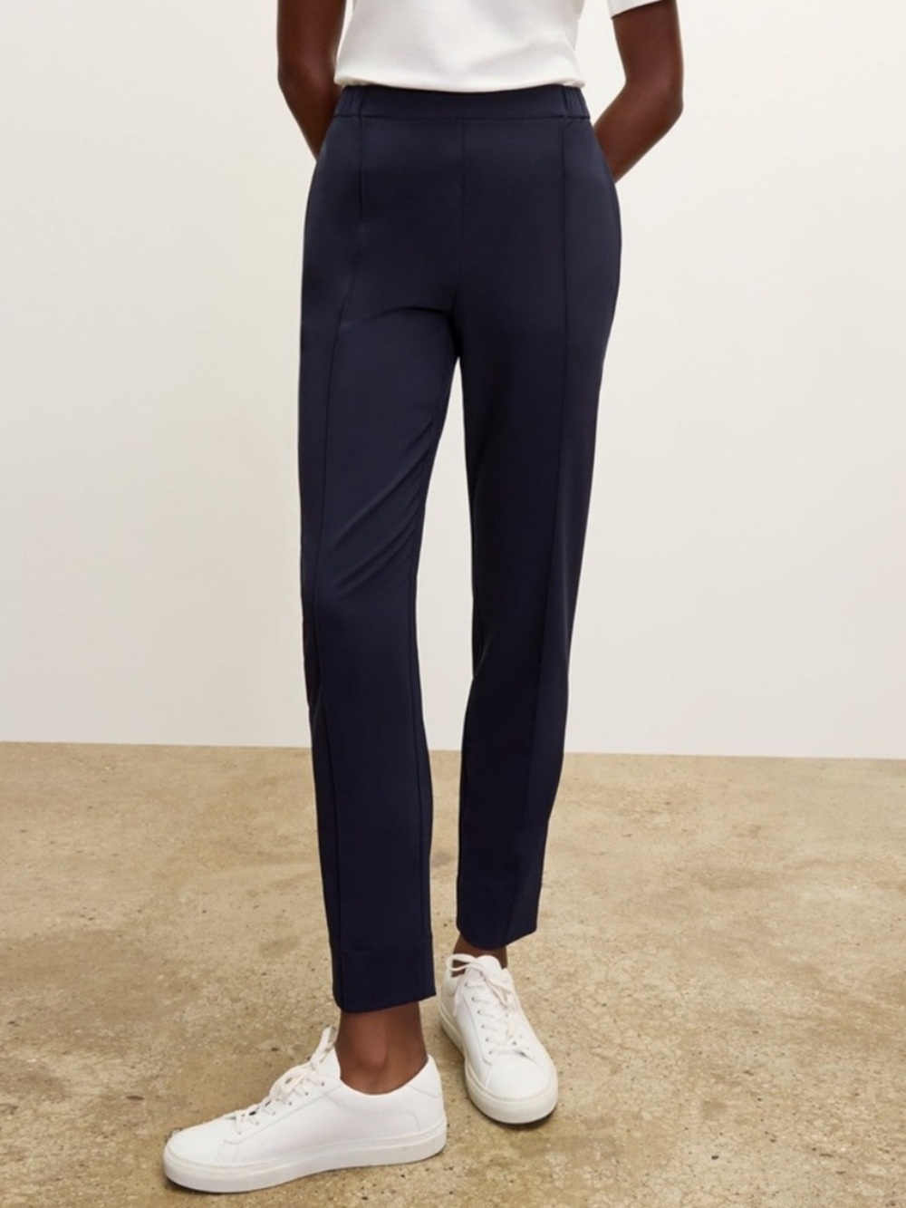 MM Lafleur The Colby Travel Ankle Pant  OrigamiTech in Dark Navy
